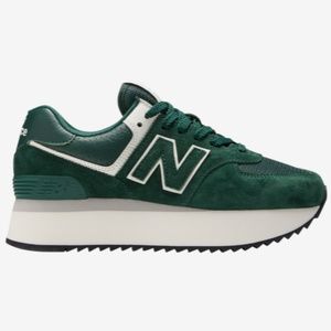 Like New! New Balance 574 Stacked - Green/White
